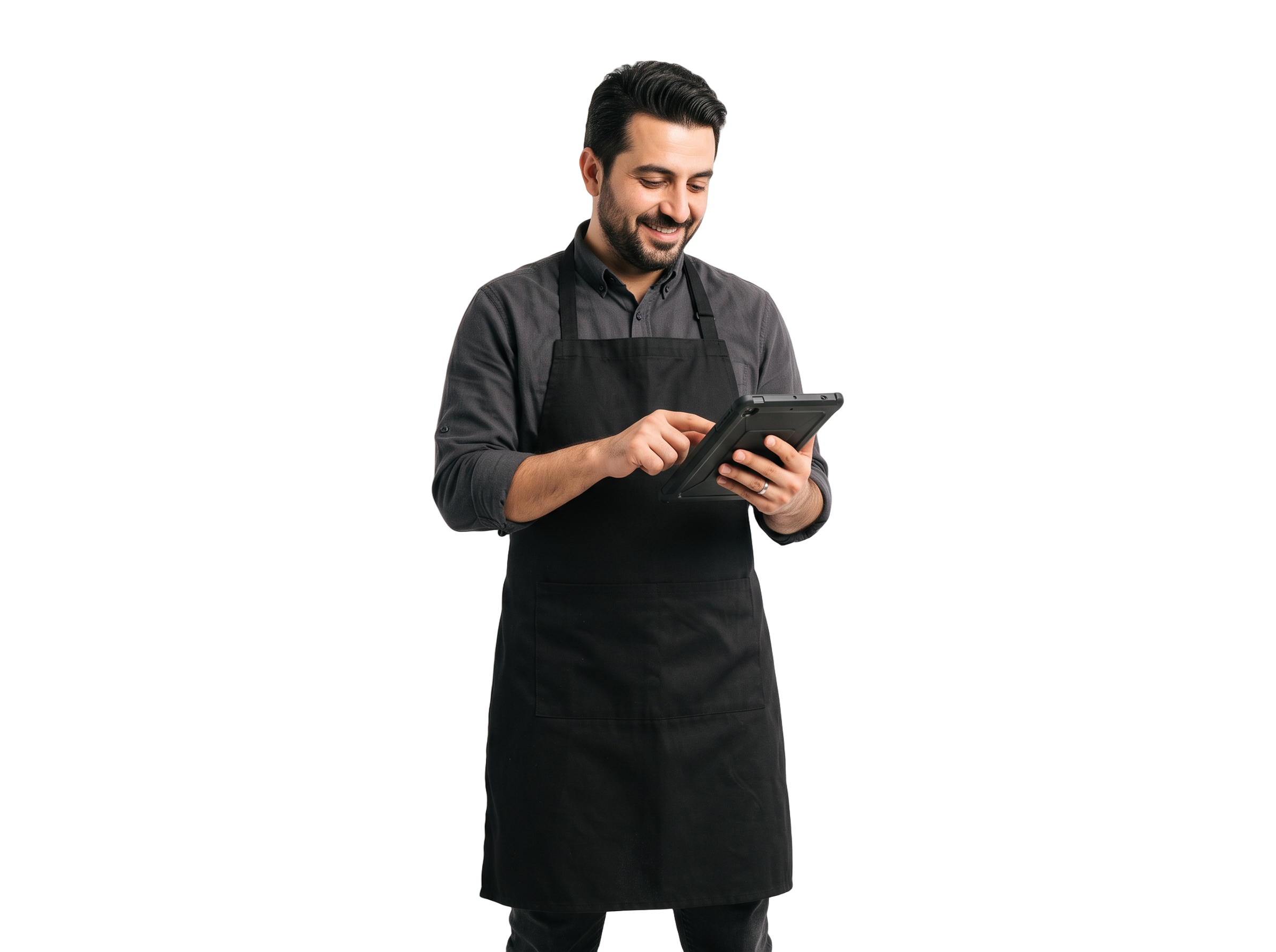 POS ekranını kullanan esnaf